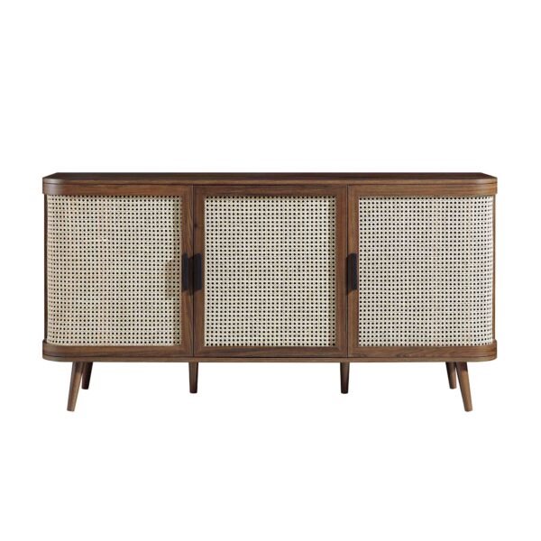 Curved Rattan 3-Door Large Sideboard - Image 3