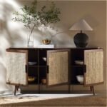 Curved Rattan 3-Door Large Sideboard - Image 2