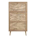 Classic Solid Wood Rattan Shoe Cabinet - Image 4