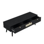 France Solid Wood Rattan 3-Drawer TV Unit - Image 7