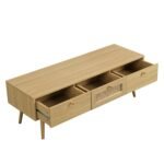 France Solid Wood Rattan 3-Drawer TV Unit - Image 4