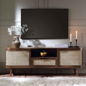 Curved Rattan 150cm Wide TV Unit