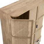 Curved Rattan Solid Wood Triple Wardrobe - Image 7