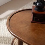 Vesa Solid Wood Rattan Oval Coffee Table - Image 5