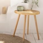 Dewa Solid Wood Rattan Side Table - Image 3