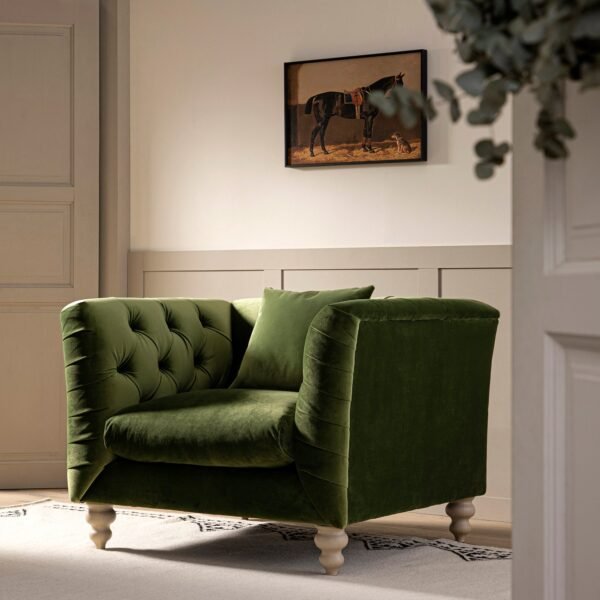 Lena 1-Seater Upholstered Sofa Armchair - Image 1