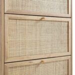 Classic Solid Wood Rattan Shoe Cabinet - Image 7