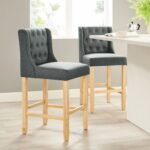 Habo Solid Wood Upholstered Bar Chair