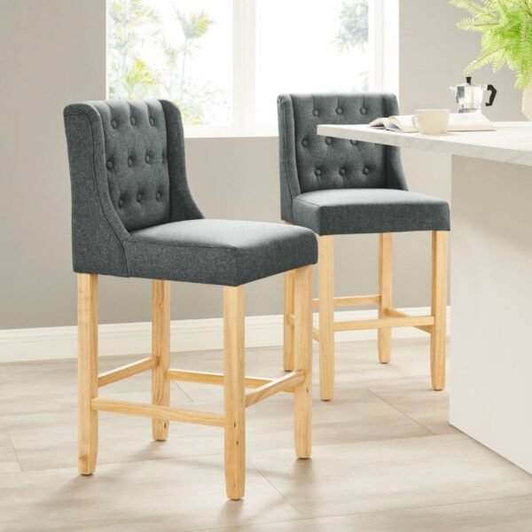 Habo Solid Wood Upholstered Bar Chair - Image 1