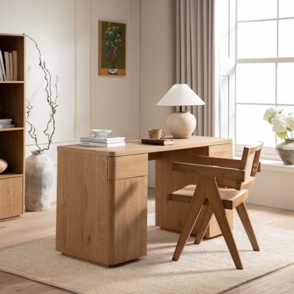Rasa Curved Edge Desk with Storage - Image 1