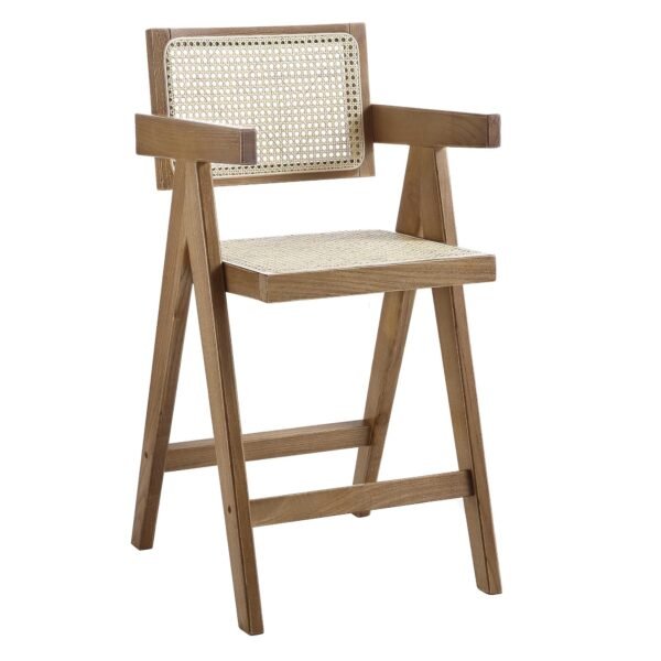 Bana Rattan Solid Wood Counter Stool - Image 3
