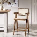 Bana Rattan Solid Wood Counter Stool