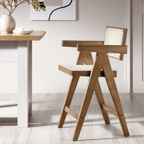 Bana Rattan Solid Wood Counter Stool - Image 2
