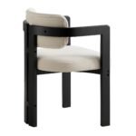 Curved Solid Wood Frame Upholstered Dining Chair - Image 5