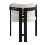 Curved Solid Wood Frame Upholstered Dining Chair - Image 6