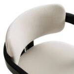 Curved Solid Wood Frame Upholstered Dining Chair - Image 7