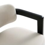 Curved Solid Wood Frame Upholstered Dining Chair - Image 8