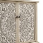 Cammy Whitewashed Carved Small Sideboard - Image 6