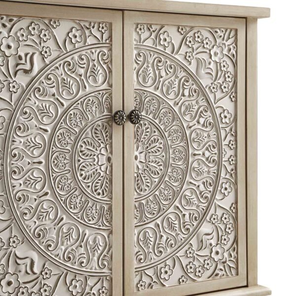 Cammy Whitewashed Carved Small Sideboard - Image 6