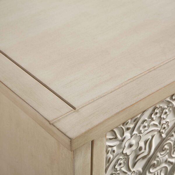 Cammy Whitewashed Carved Small Sideboard - Image 8