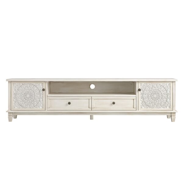 Cammy Whitewashed 200cm Wide TV Unit - Image 3