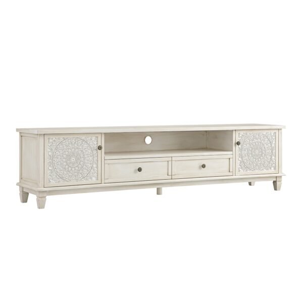 Cammy Whitewashed 200cm Wide TV Unit - Image 4
