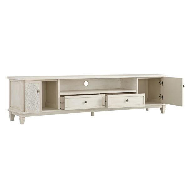 Cammy Whitewashed 200cm Wide TV Unit - Image 5