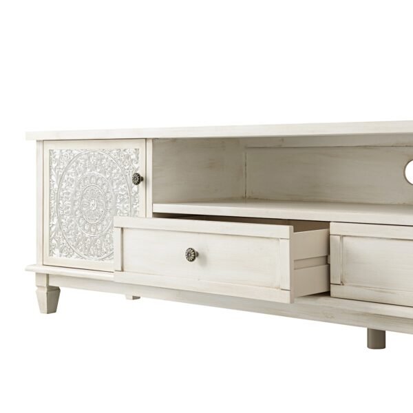 Cammy Whitewashed 200cm Wide TV Unit - Image 7