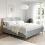 Nika Upholstered Bed Frame with Curved Headboard