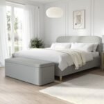 Nika Upholstered Bed Frame with Curved Headboard - Image 2
