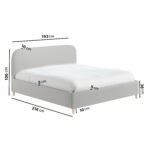 Nika Upholstered Bed Frame with Curved Headboard - Image 5