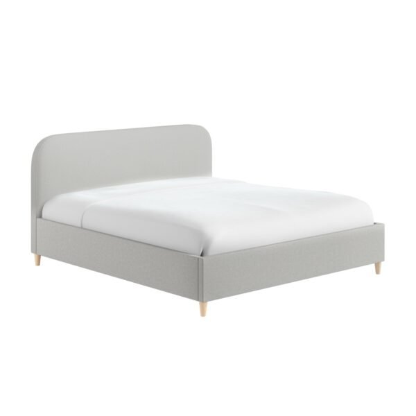 Nika Upholstered Bed Frame with Curved Headboard - Image 3