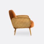 Para Upholstered and Rattan Solid Wood Armchair - Image 3