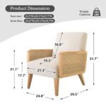 Pina Solid Wood Rattan Lounge Chair - Image 9