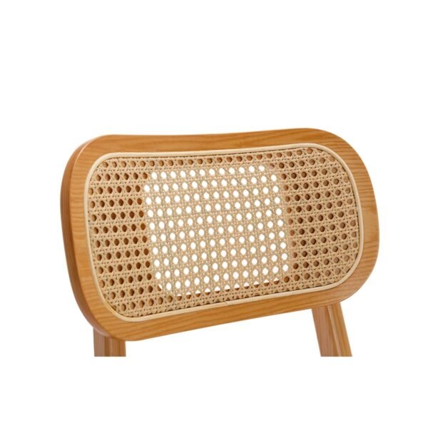 Dipa Upholstered Solid Wood Rattan Back Dining Chair - Image 4