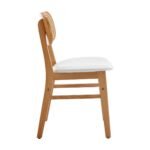 Dipa Upholstered Solid Wood Rattan Back Dining Chair - Image 3