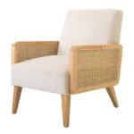 Pina Solid Wood Rattan Lounge Chair - Image 3