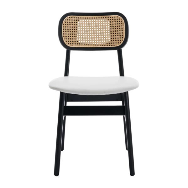 Dipa Upholstered Solid Wood Rattan Back Dining Chair - Image 8