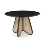 Cika Stylish Solid Wood Rattan 4-Seater Dining Table - Image 9