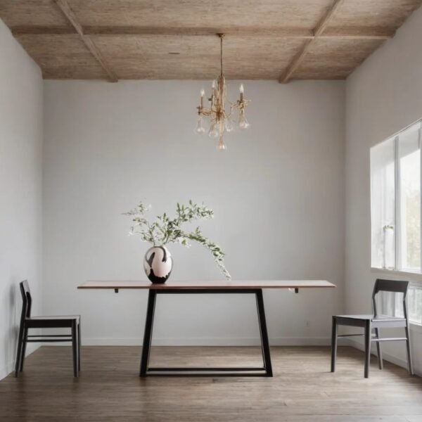 Glen Solid Wood Metal Legs Dining Table - Image 6