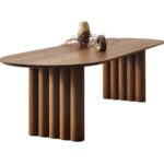 Juna Solid Wood Modern 8-Seater Oval Dining Table - Image 2