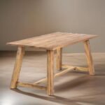 Zone Solid Wood 6-Seater Dining Table - Image 2