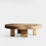 Indo Round Solid Wood Modern Coffee Table - Image 3
