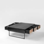 Voro Solid Wood Rattan 6-Drawer Coffee Table - Image 2