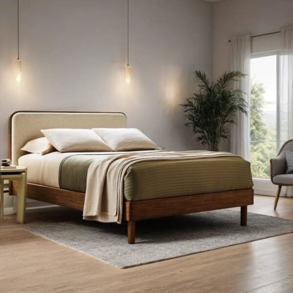 Silo Modern Solid Wood Upholstered Bed - Image 1