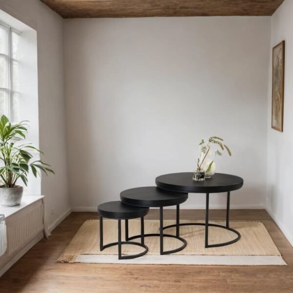 Kudo Solid Wood Nesting Coffee Table Set of 3 - Image 8