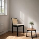 Ivory Solid Wood Rattan Dining Chair Set of 2 - Image 2
