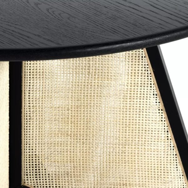 Cika Stylish Solid Wood Rattan 4-Seater Dining Table - Image 8