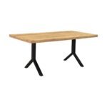 Pebble Solid Wood Dining Table with Metal Legs - Image 3