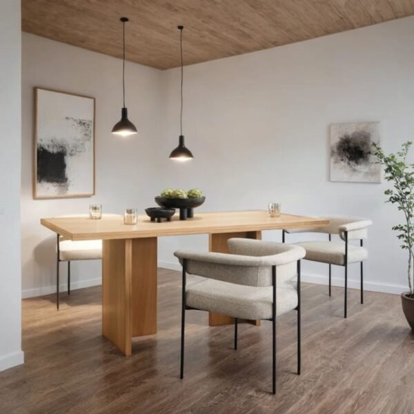 Huva Solid Wood Large 8 Seater Dining Table - Image 1